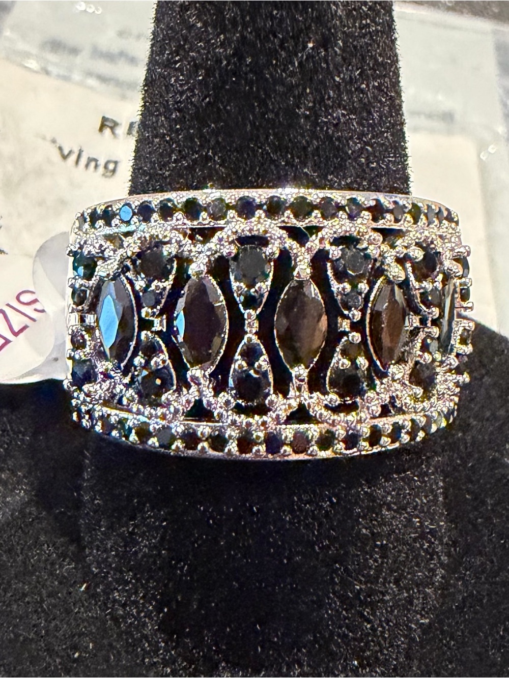 NEW NWT BP Black Onyx Statement Vibes Ring Size 9